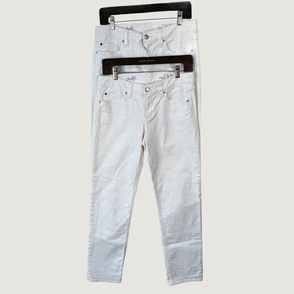 Gap 1969 Real Straight Jeans 27 Optic White Minimalist Classic Denim Set of 2